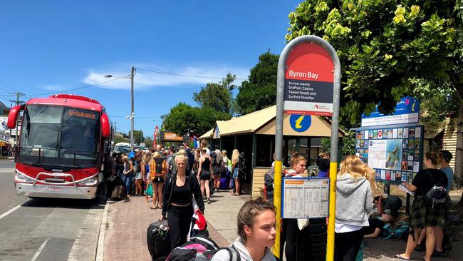 The current bus stop on Jonson St is well and truly at capacity.