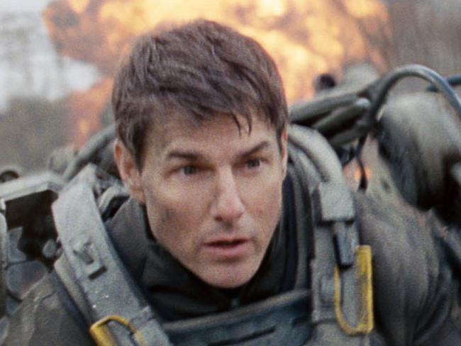 This image released by Warner Bros. Pictures shows Tom Cruise in a scene from "Edge of Tomorrow." (AP Photo/Warner Bros. Pictures)