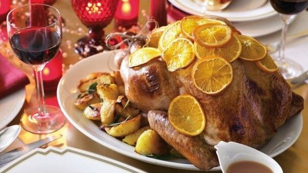 Orange &amp; marmalade roast turkey with cranberry stuffing.