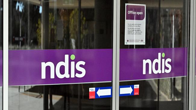 ONE TIME WEB USE FOR NEWS.COM.AU ONLY - FEES APPLY - The National Disability Insurance Scheme NDIS logo is seen at the head office in Canberra, Wednesday, June 22, 2022. (AAP Image/Mick Tsikas) NO ARCHIVING