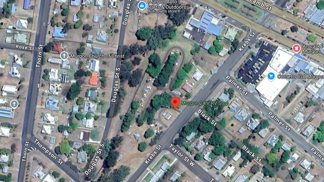 The Murgon 48hr campground is near the centre of town. Photo credit: Google Maps