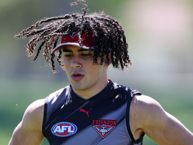 MELBOURNE, DECEMBER 5, 2024: Essendon pre-season training at The Hangar. Isaak Kako. Picture: Mark Stewart