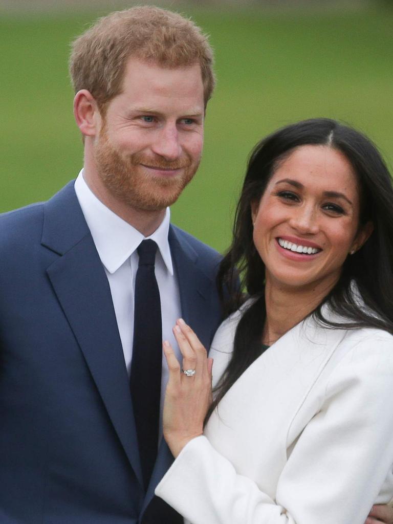 Britain's Prince Harry and Meghan Markle after announcing their engagement. Picture: Daniel Leal-Olivas / AFP