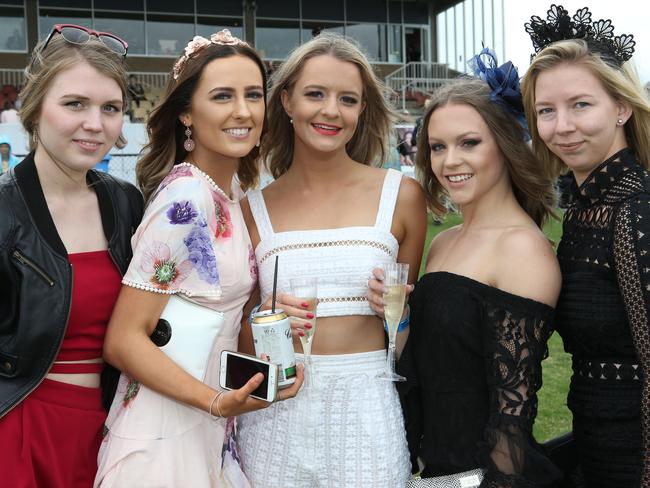 Claire Dean, Taylah Tournier, Paris Nigro, Charlotte Thorne and Malinda Delahant. Picture: Glenn Ferguson