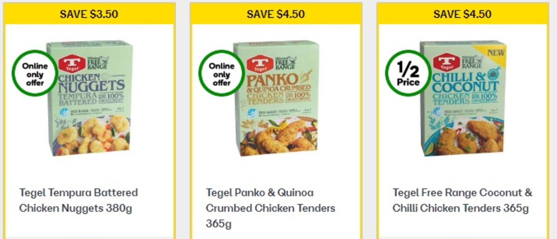 A limited selection of items in the freezer section of Woolworths have been reduced by 50 per cent.