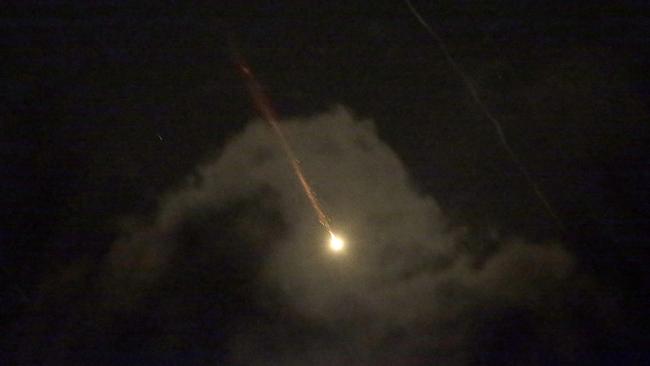 A view from the southern Gaza strip as drones and missiles from Iran headed toward Israel. Picture: Shutterstock/WSJ