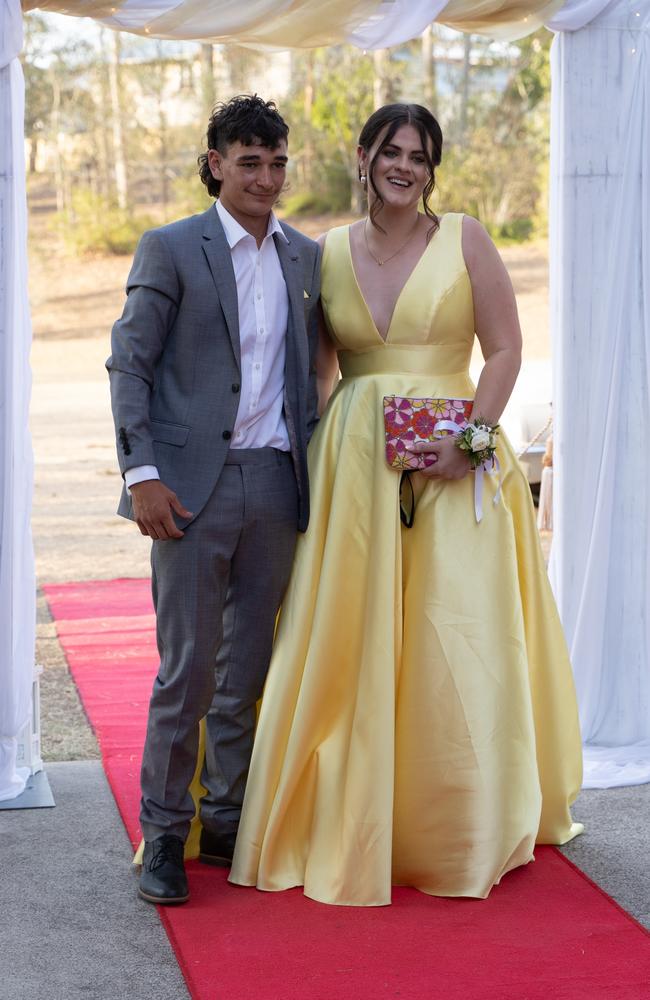 Hayley McHarg and Nate Corrigan arrive at the Gympie State High School formal 2023. November 16, 2023. Picture: Christine Schindler