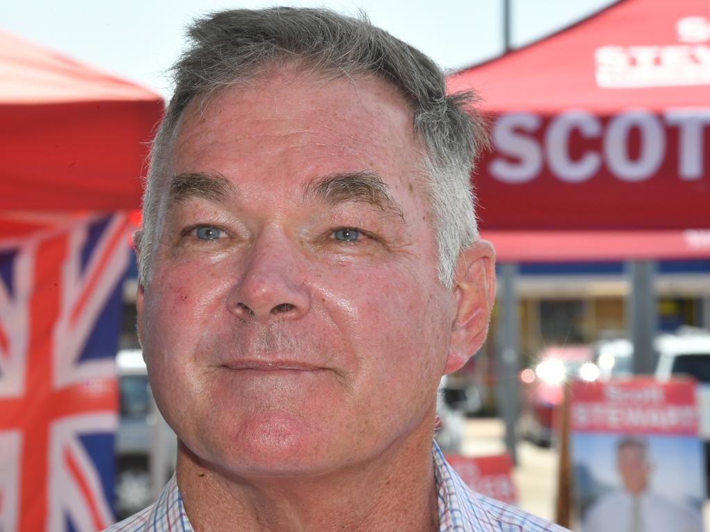 Townsville MP Scott Stewart at the West End pre-polling centre. Picture: Evan Morgan