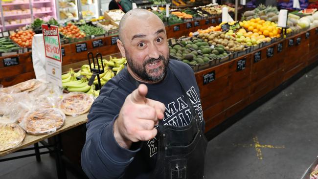 Johnny Kapiris inside his St Bernards Fruit and vegetable store in Adelaide. Picture: NCA NewsWire/David Mariuz