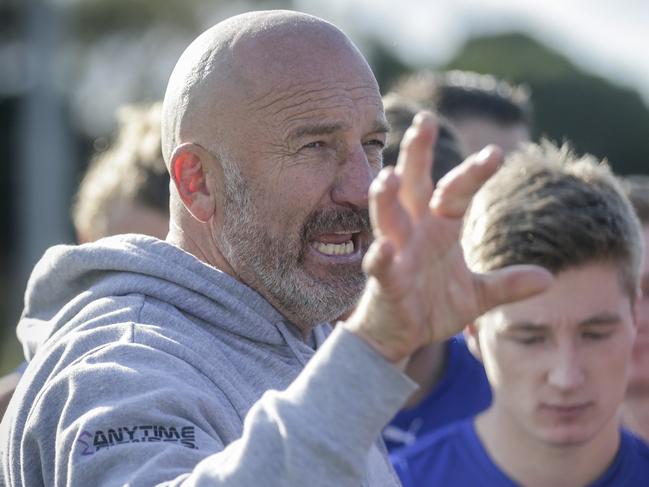 MPNFL football : Seaford v Mornington. Mornington coach Simon Goosey. Picture:  Valeriu  Campan