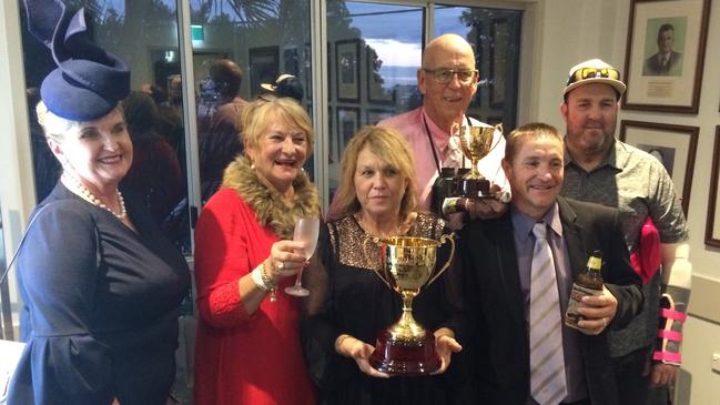 Tony McMahon with connections of Mamselle Corday, which won the Rockhampton Cup in 2018.