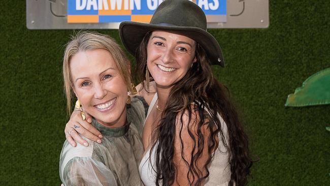 Hollie Goodell and Jenna Natalizio at the 2023 Darwin Cup Carnival Guineas Day. Picture: Pema Tamang Pakhrin