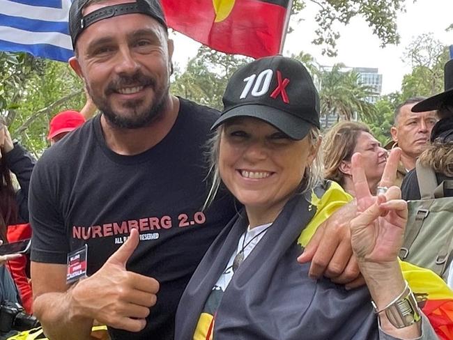 David Oneeglio (left) at an anti-government rally.