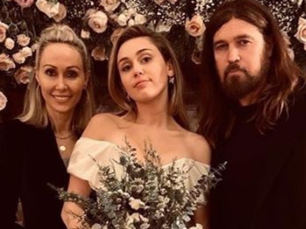 Miley Cyrus and parents Tish and Billy Ray Cyrus.  Picture: Instagram