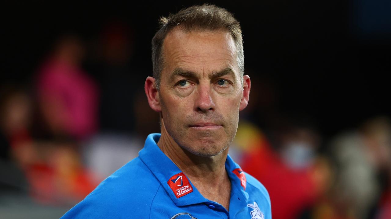 GOLD COAST, AUSTRALIA – APRIL 23: North Melbourne coach Alastair Clarkson looks on during the round six AFL match between Gold Coast Suns and North Melbourne Kangaroos at Heritage Bank Stadium, on April 23, 2023, in Gold Coast, Australia. (Photo by Chris Hyde/Getty Images)