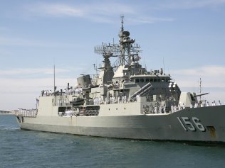 HMAS Toowoomba approaches Fleet Base West returning from a five month deployment to the Middle East Region just in time for Christmas.

Photo Contributed