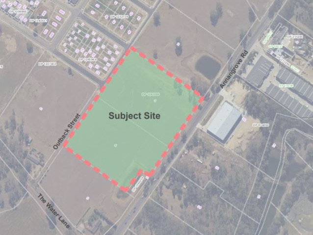 An aerial view of the proposed development site.