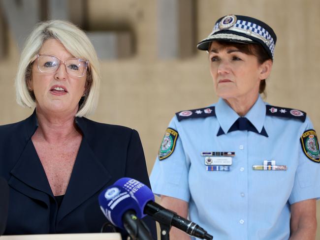 Police Minister Yasmin Catley (left) and NSW Police Commissioner Karen Webb. Picture: Damian Shaw