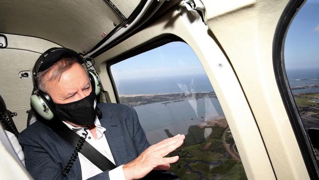 Mr Albanese on the federal election campaign trail in Newcastle. Picture: Peter Lorimer