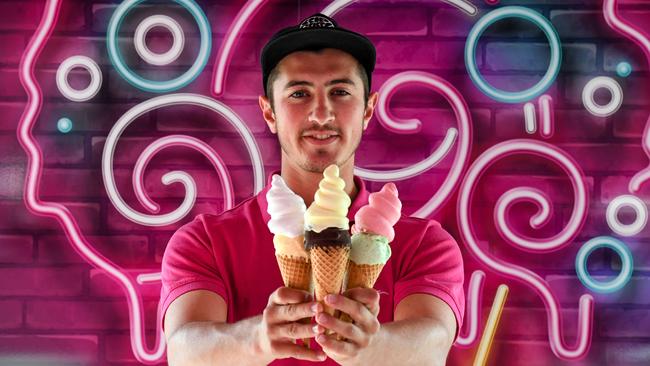 Number 9: Manager Justin Bianco at Vulcano Gelato in Rye. Picture: Penny Stephens