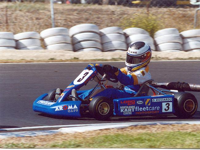 Daniel Ricciardo putting his driving skills to the test at go-karting events.