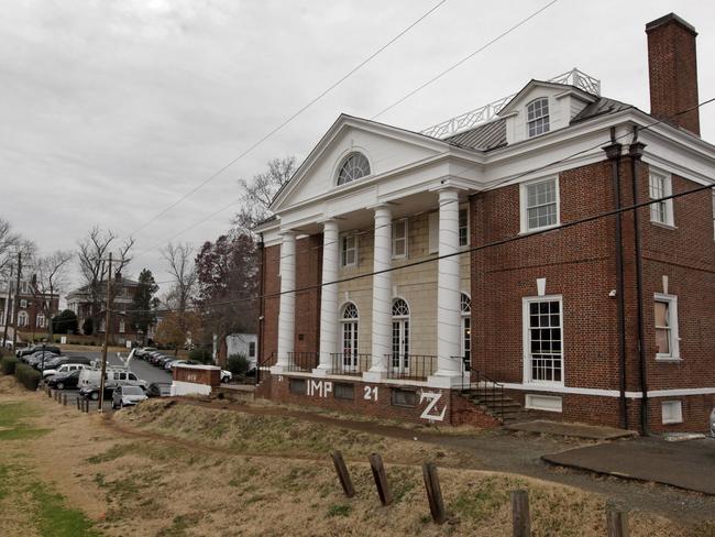 The Phi Kappa Psi fraternity house on the University of Virginia campus in Charlottesville, Virginia, implicated in the purported gang rape.