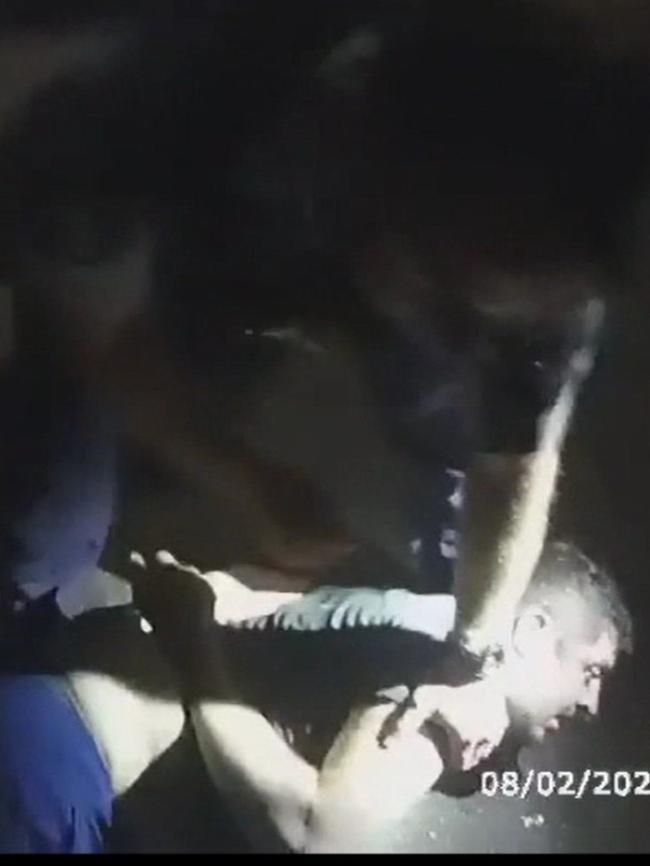 Howard was filmed making animalistic noises during his arrest. Picture: Supplied via NCA NewsWire