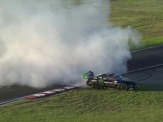 Cameron Waters delivered a wild burnout after his first-ever round victory.