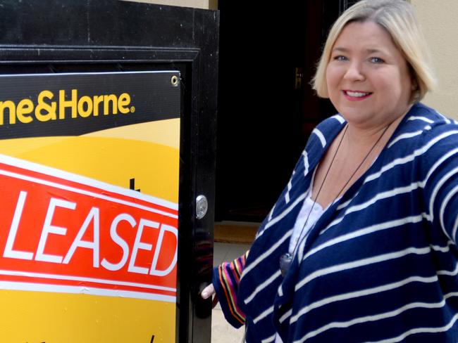 Angela Bradley at her Glenelg home, which she just moved in to this week. Executive couples are paying upwards of $700 a week to rent in the beachside suburb of Glenelg.