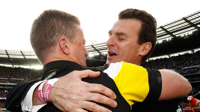 Damien Hardwick and Brendon Gale at the 2017 Grand Final. Picture: Getty Images