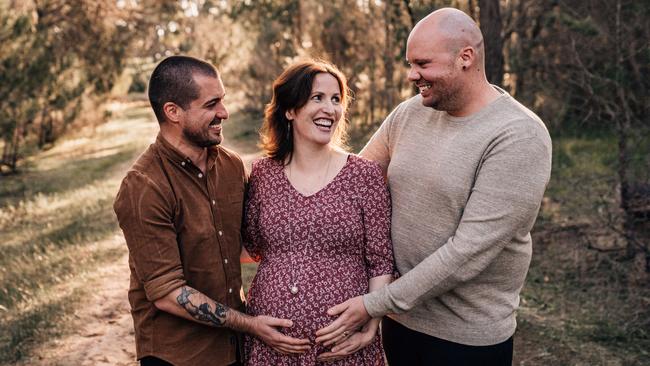 Anna McKie was a surrogate for Adelaide dads Matt and Brendan, giving birth in September 2020. Picture: Supplied