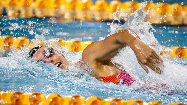 Emma McKeon wins the 200m freestyle at the Australian championships in Brisbane in April.