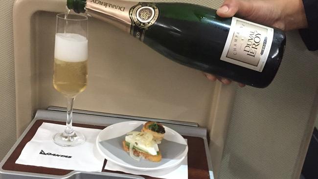 A perky champagne and a caviar canape. Cheers.