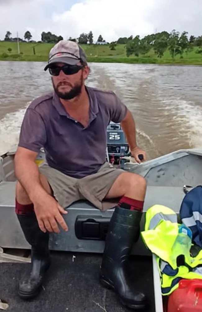 Troy Eggins was forced to evacuate his farm. Picture: Mel Eggins