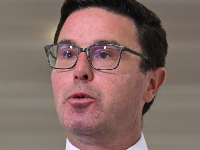 CANBERRA, AUSTRALIA  - NewsWire Photos - February 3, 2025: Party leader of the National Party of Australia David Littleproud holds a door stop press conference at Parliament House in Canberra. Picture: NewsWire / Martin Ollman