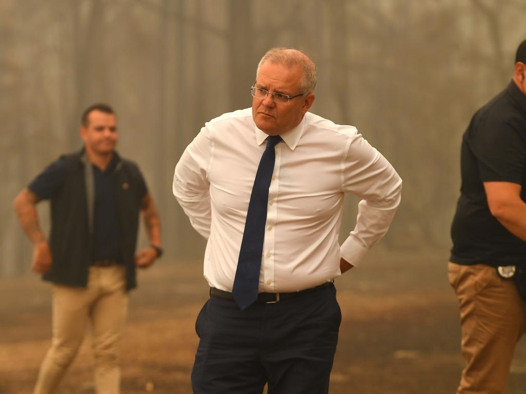 Scott Morrison’s response to the fire crisis has been widely condemned. Picture: James ROSS / POOL / AFP