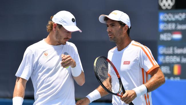 Jean-Julien Rojer (R) and Wesley Koolhof are in isolation. Picture: Tiziana Fabi/AFP