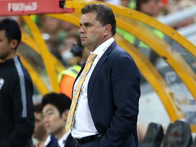 Australian coach Ange Postecoglou. The Australian Socceroos vs the Korea Republic at Brisbane Stadium. Pic Peter Wallis