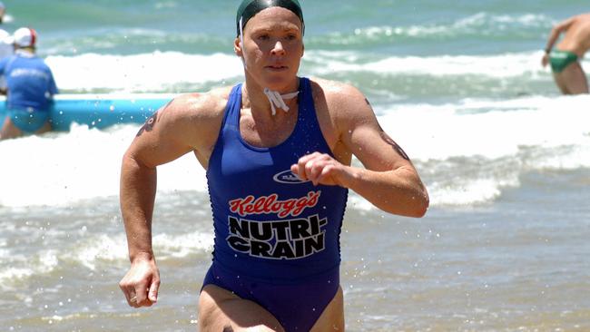 Ms Broadhurst competing in 2004 Nutri-Grain ironwoman competition. Picture: Bruce Thomas.