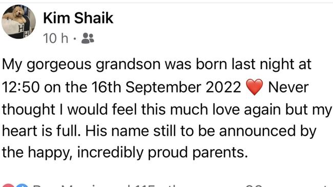 Shanina Shaik's mother shared her congratulations to the pair and their new son on social media.