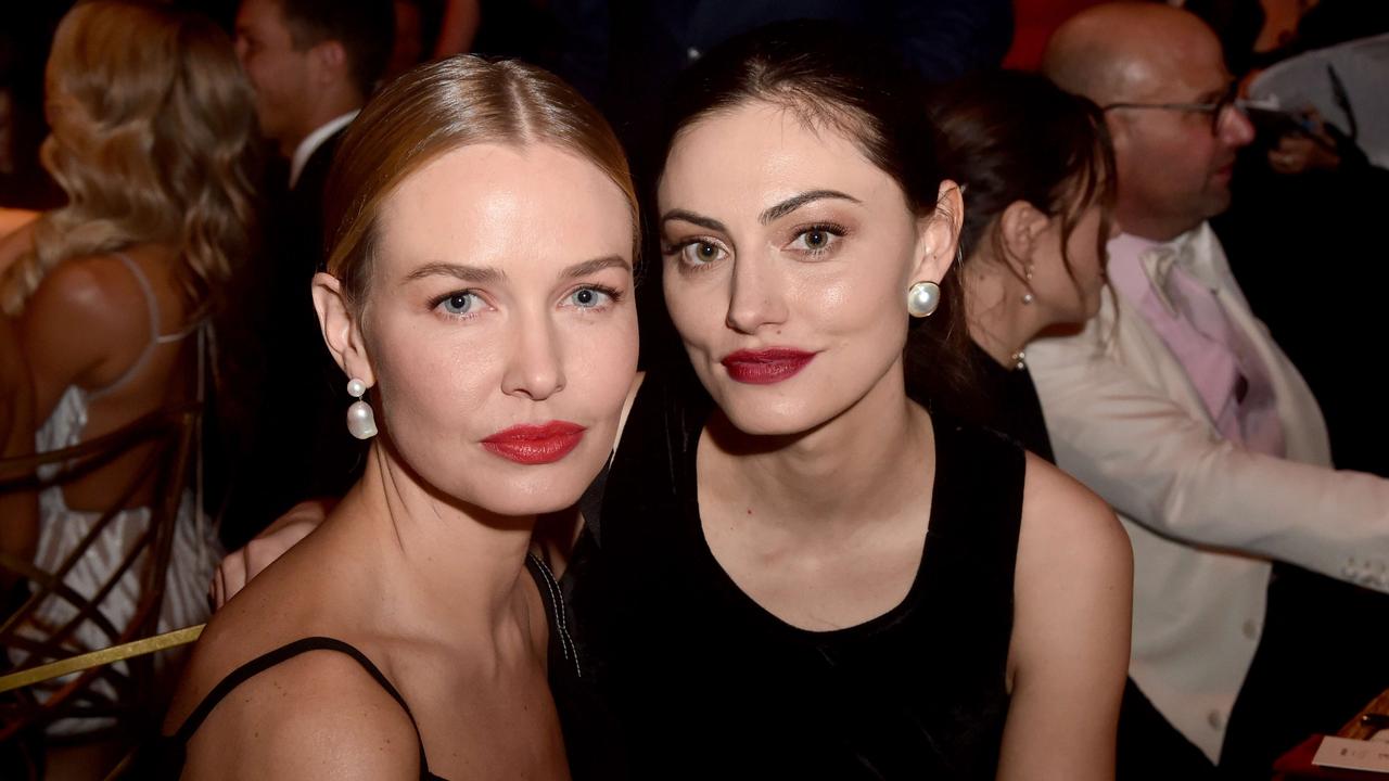 Lara Worthington with Phoebe Tonkin at the 16th annual G'Day USA Los Angeles Gala in Culver City, California. Picture: Alberto E. Rodriguez