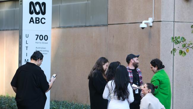 Staff at the ABC staged a walk out today over the exit of Q+A host Stan Grant who is leaving the broadcaster over racist abuse in the HQ in Ultimo, Sydney, Picture : NCA Newswire / Gaye Gerard