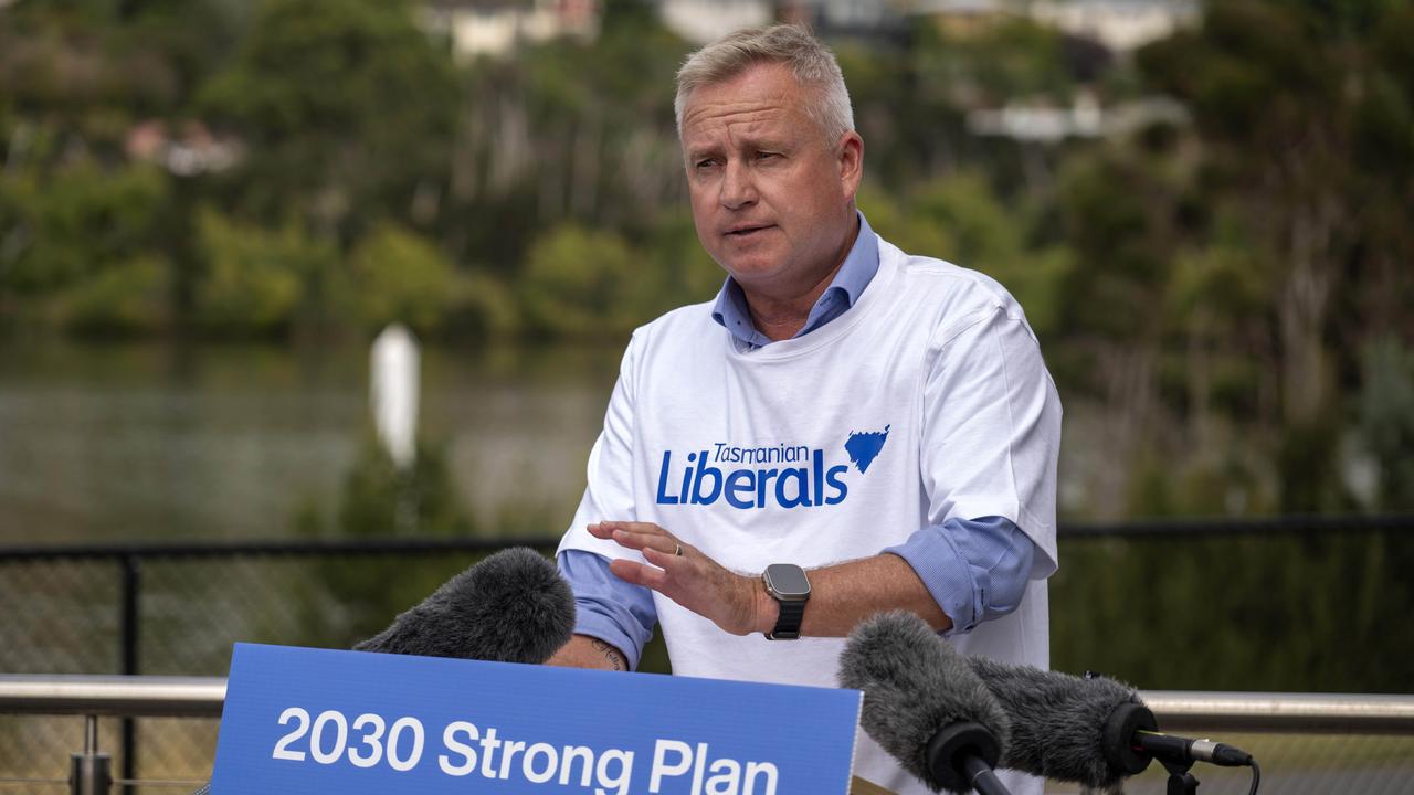 Premier Jeremy Rockliff at the Liberal Party campaign launch in Launceston for the 2024 state election. Picture: Rob Burnett