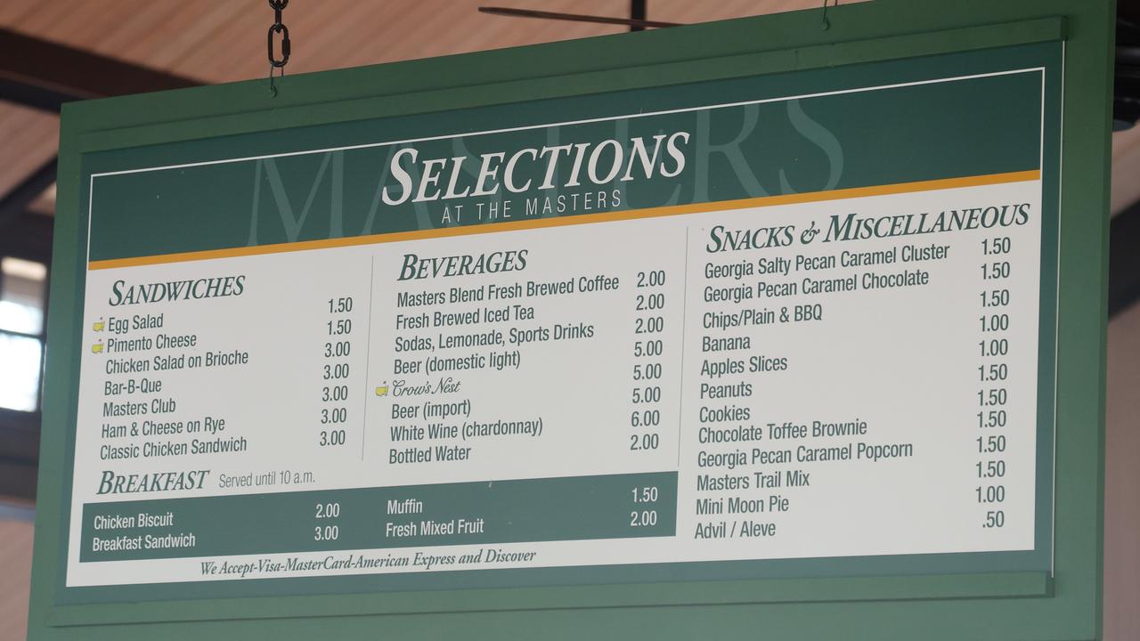 Masters 2022 Food prices, Augusta National rules, concession stand