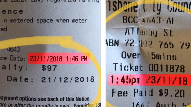 A Brisbane resident has shown the value of always being issued with a parking meter receipt after he was fined one minute after he had allegedly paid for the space.