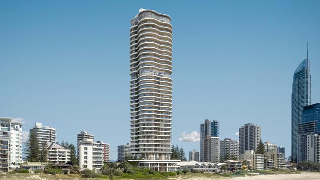 The tower is planned for an absolute beachfront site.