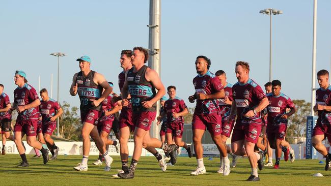 The new-look Cutters side will hit BB Print field at 5:30pm Saturday, with the club hoping to bring in a massive crowd. Picture: Mackay Cutters