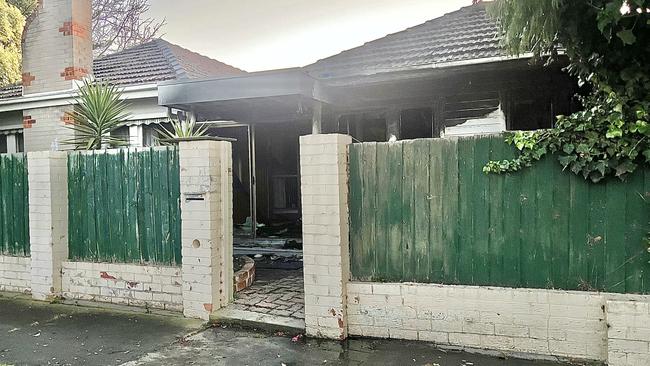 A Henry St home in Traralgon was engulfed by flames at the weekend. Picture: Jack Colantuono