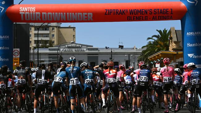 The crash happened as the TDU got under way on Sunday. Picture: Tim de Waele/Getty Images