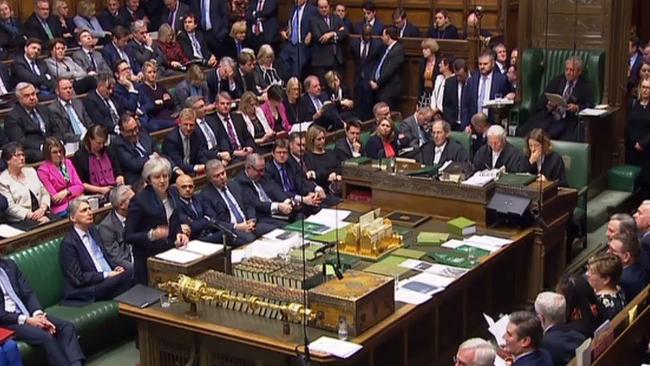 Theresa May speaks to the Commons. Picture: AFP. 